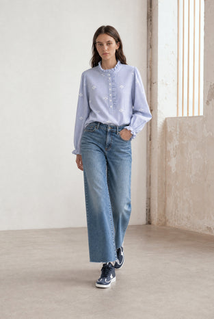 Rina striped blouse | Blue White