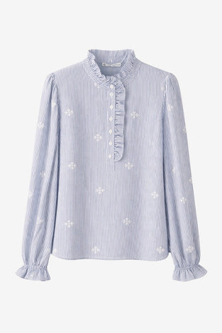 Rina striped blouse | Blue White
