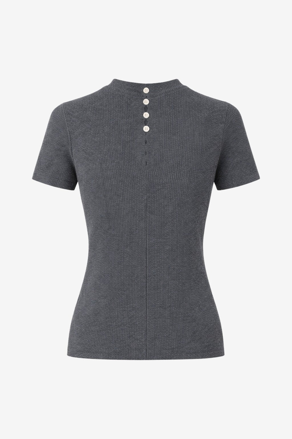 Rina rib knit top | Grey Melange