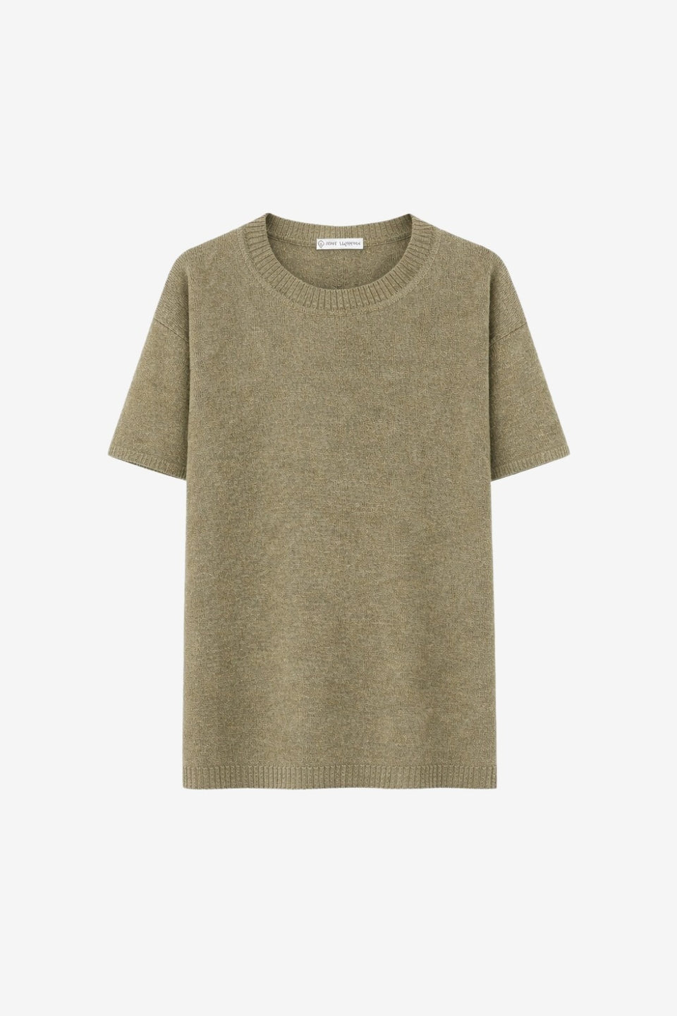 Rora plain knit long top | Green Melange