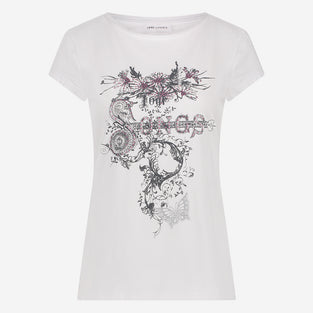 T-shirt print cotton viscose | White