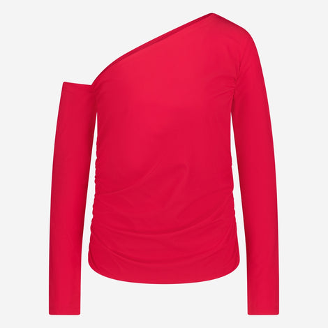 Lidia strech technical jersey top | Red