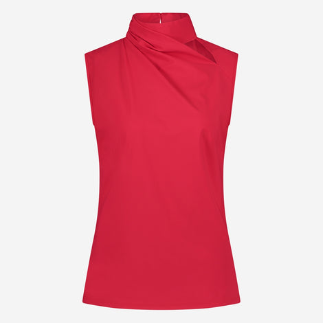 Naomi strech technical jersey top | Red