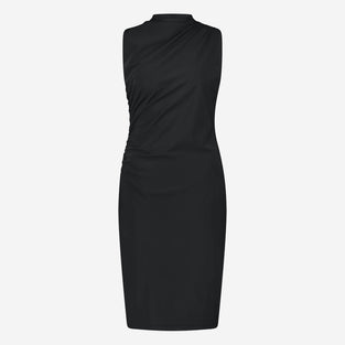 Verena strech technical jersey dress | Black