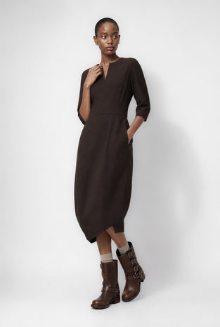 Sasha dress Sensitive tech fabric | Chocolate