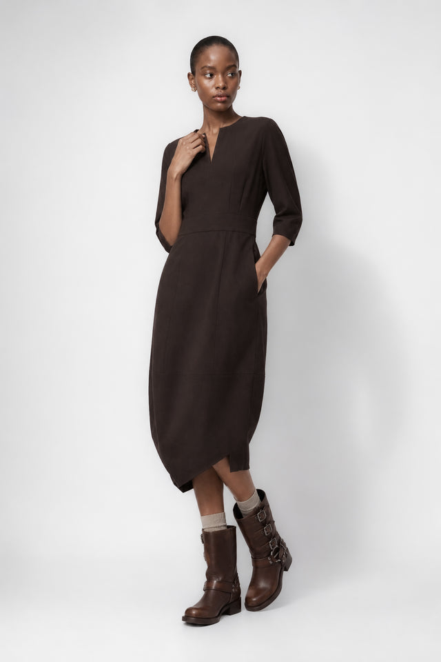 Sasha dress Sensitive tech fabric | Chocolate
