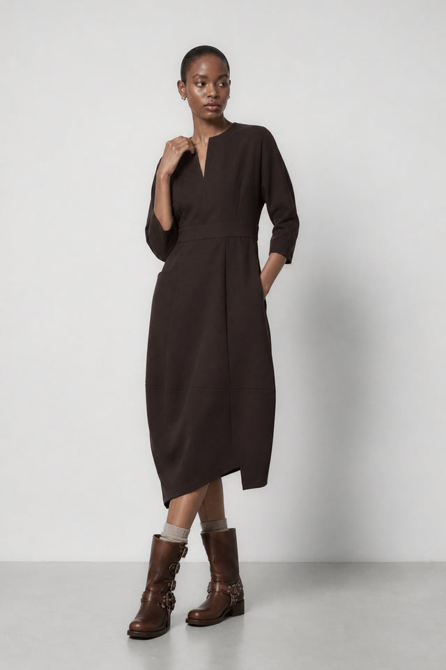 Sasha dress Sensitive tech fabric | Chocolate