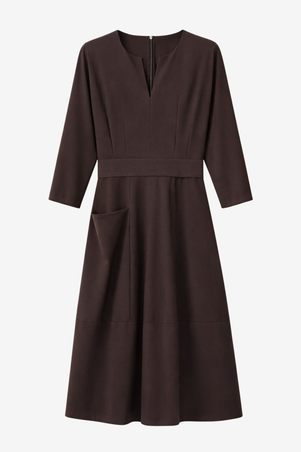 Sasha dress Sensitive tech fabric | Chocolate