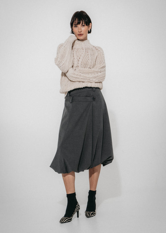 Tess viscose balloon skirt | Grey