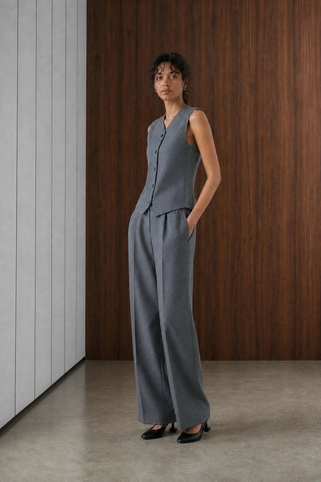 Теssa back knitted vest | Grey
