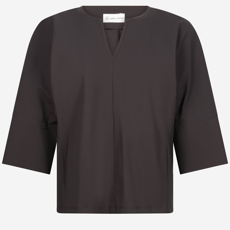 Stami Blouse Technical Jersey | Dark Brown