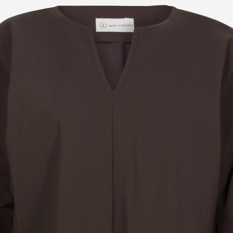 Stami Blouse Technical Jersey | Dark Brown