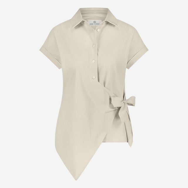 Aston strech technical jersey blouse | Light Sand