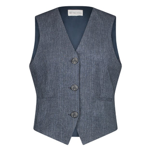 Erik Vest Technical Jersey | Blue denim