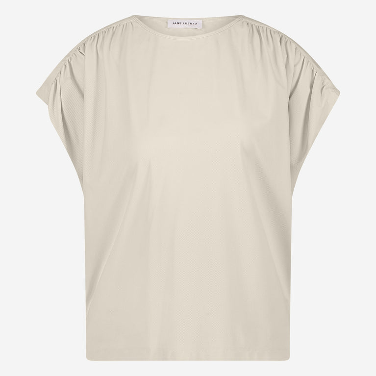 Britta structure technical jersey top | Light Sand