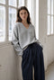 V-neck melange pullover 26553 | Grey