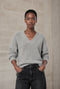 V-neck melange pullover 26553 | Grey