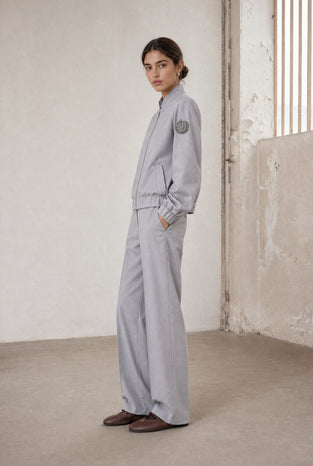 Brenzone Viscose zipper bomber | Grigio