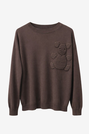 Viscose blend bear pullover 3040 | Brown