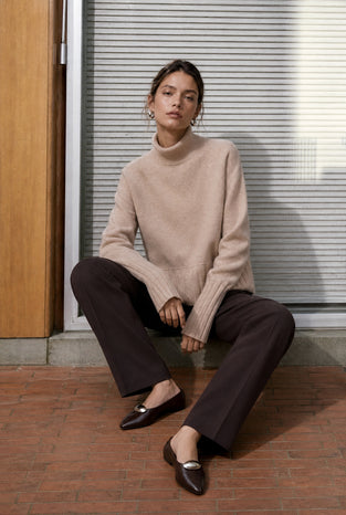Viscose seamless dyed pullover NB2275 | Camel