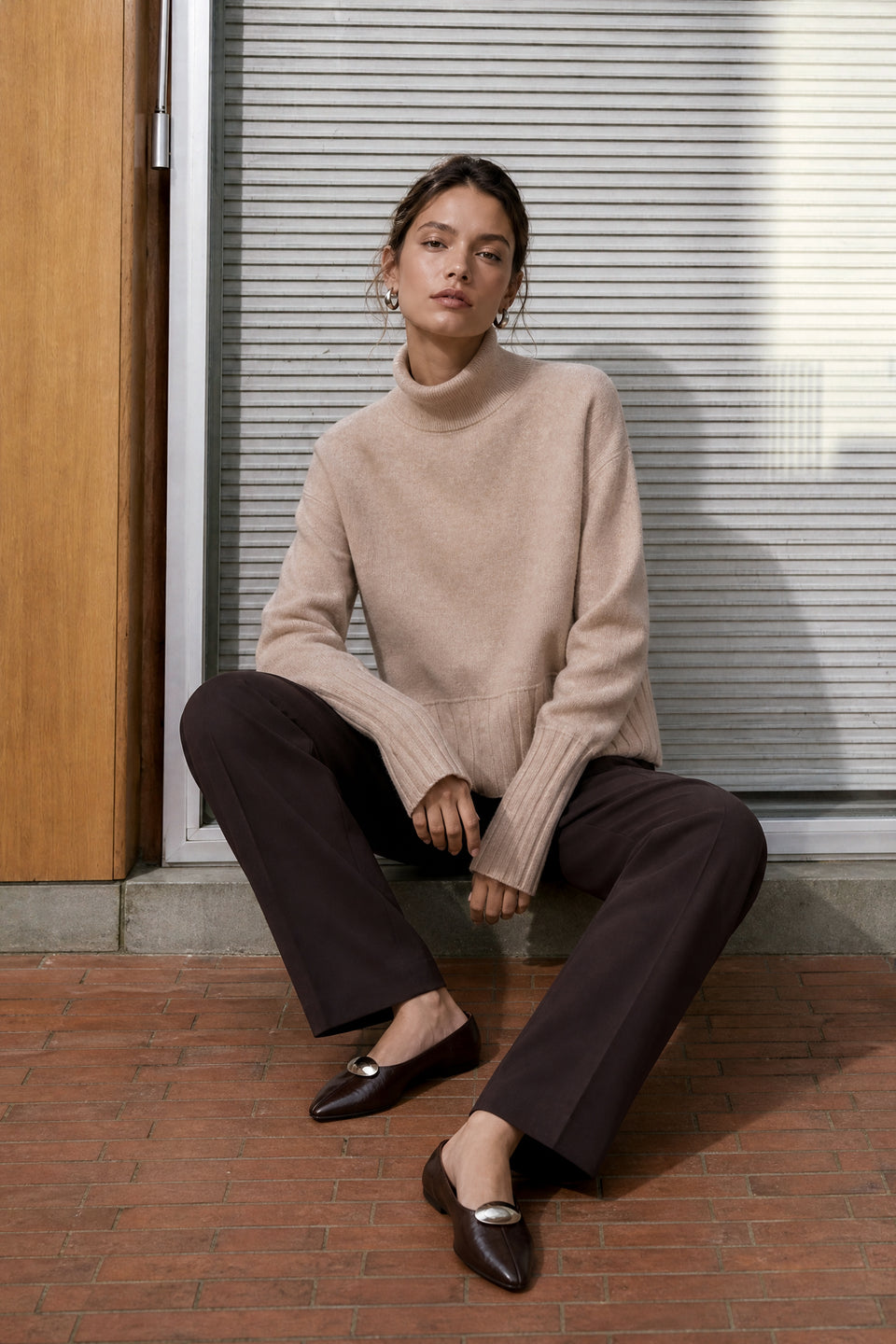 Viscose seamless dyed pullover NB2275 | Camel