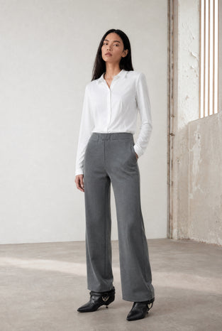 Viscose wide-leg pants | Grey