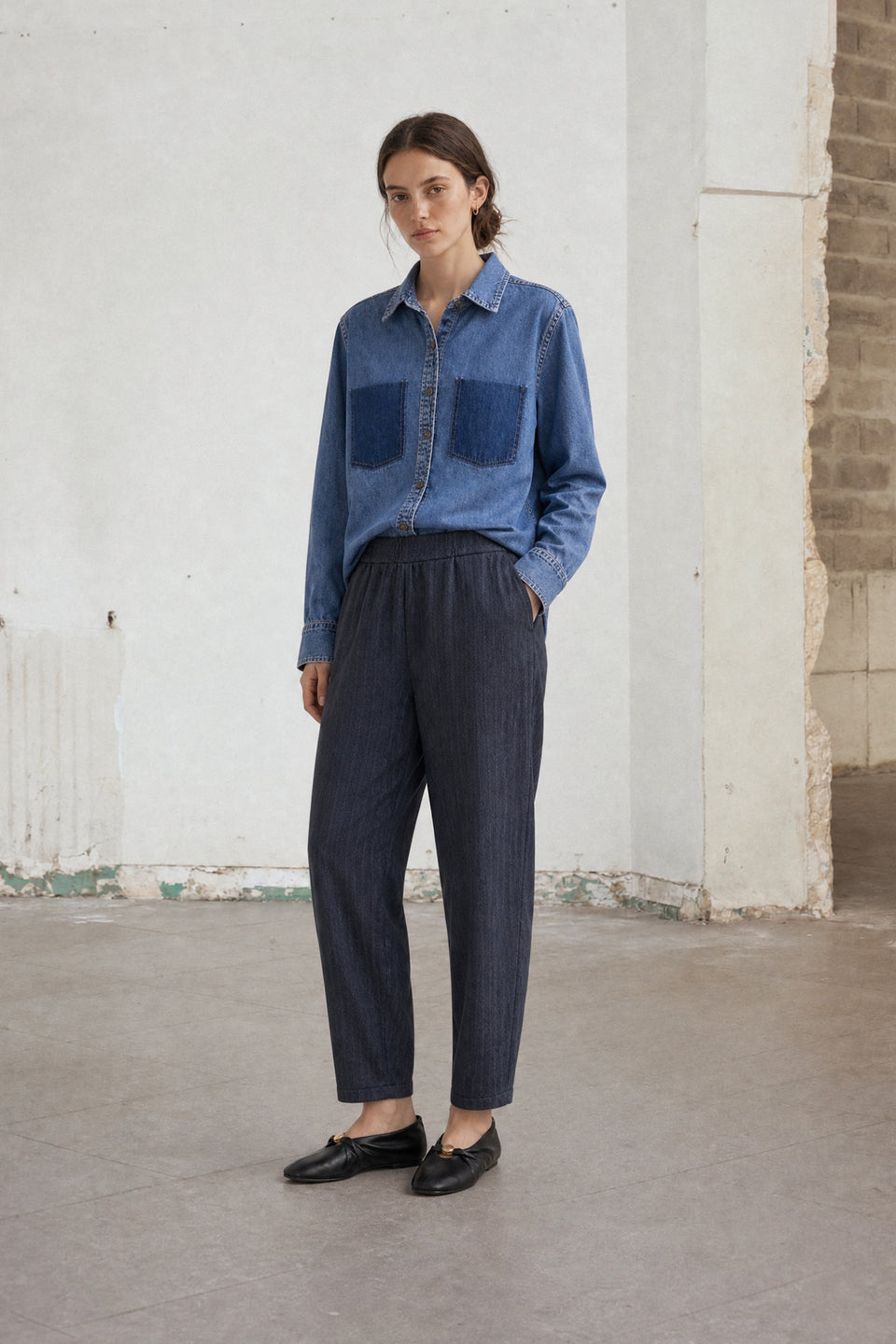 Viscose barel Pants | Blue