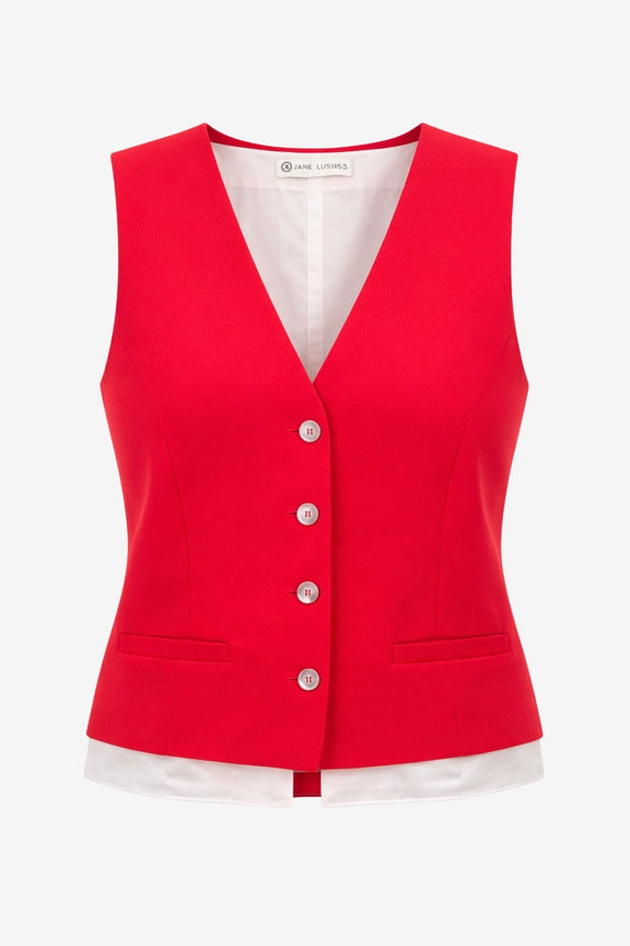 Kay structure tech jersay vest | Red