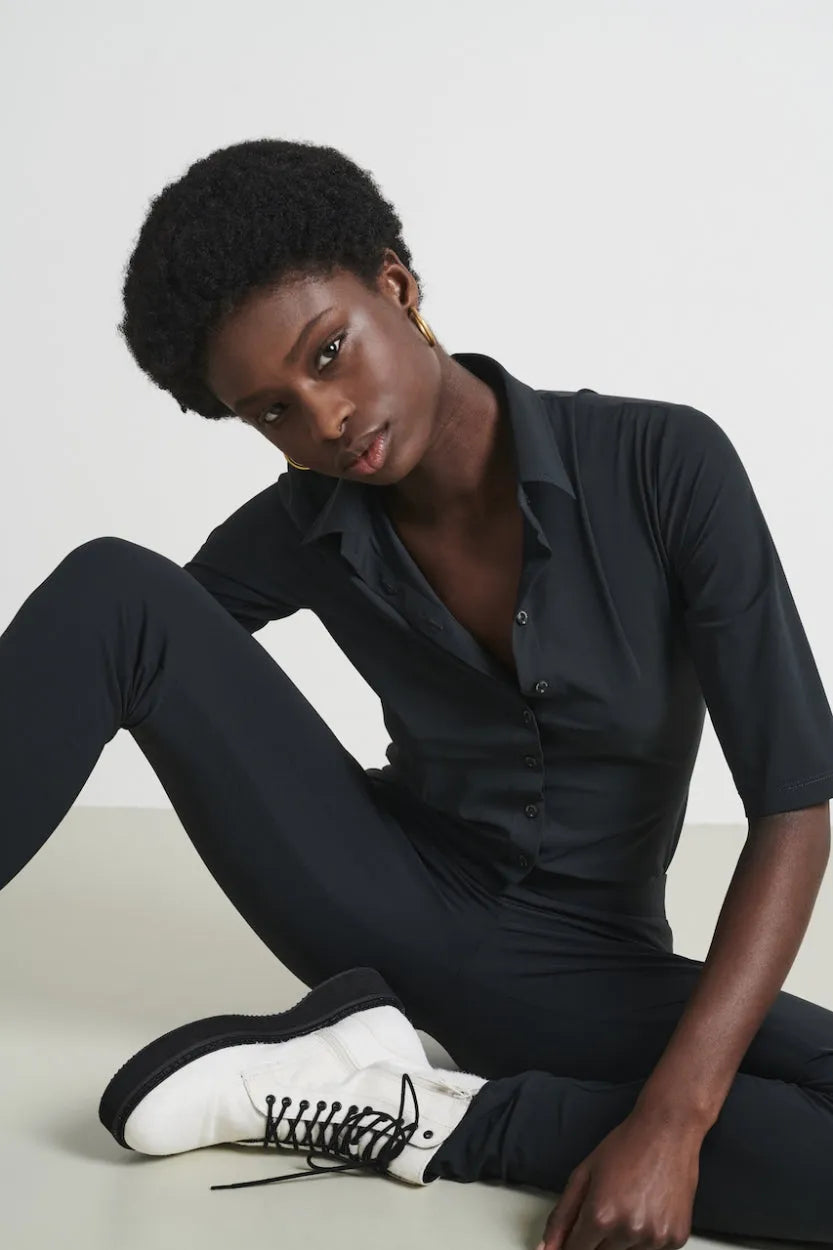 Blouse Betty Easy Wear Technical Jersey | Grigio Notte