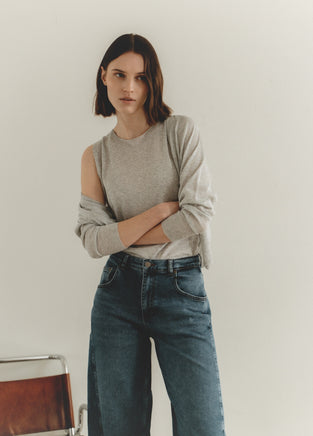 Fine Viscose Cardigan 26023 | Silver