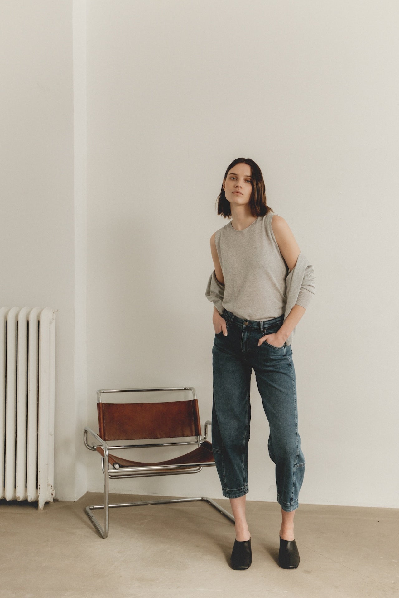 Fine Viscose Cardigan 26023 | Silver