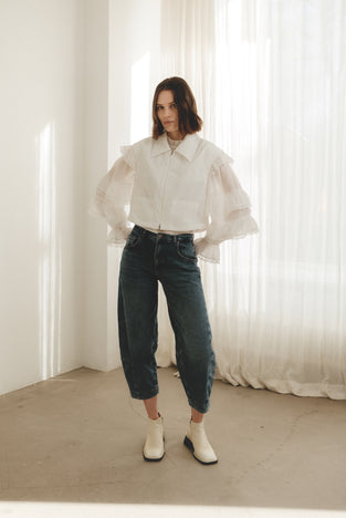 Emiko taffeta jacket | Light Grey