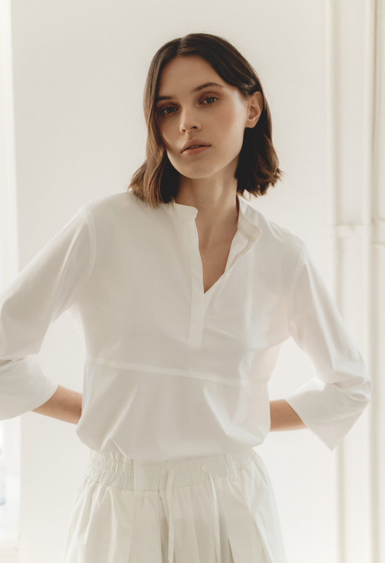 Damiana strech technical jersey top | White