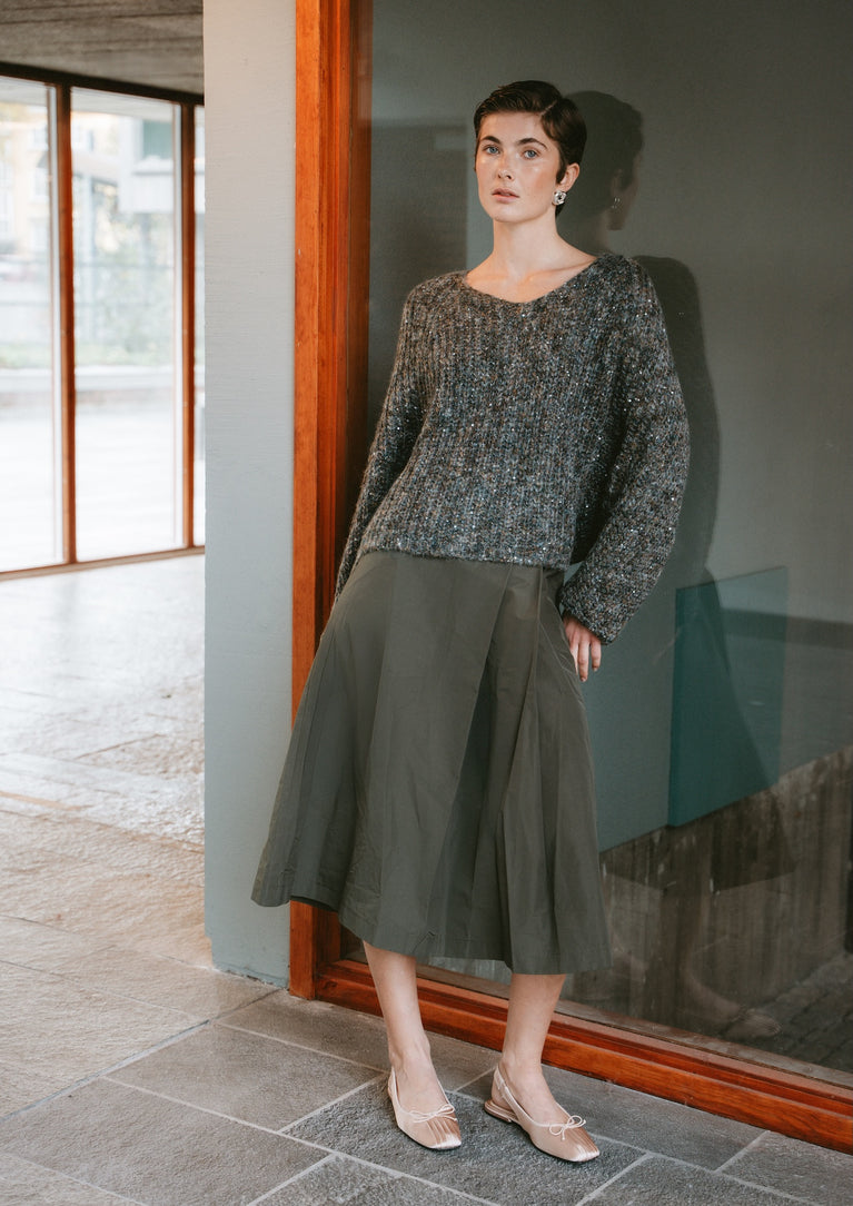 Shiny oversized pullover H20034 | Melange