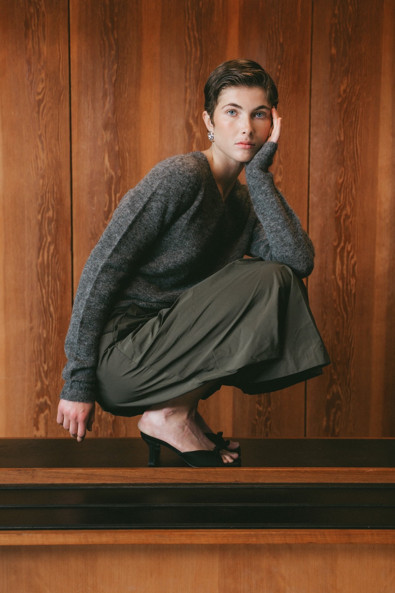 Alissa taffeta skirt | Army