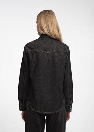 Jessie faded denim shirt | Faded Black