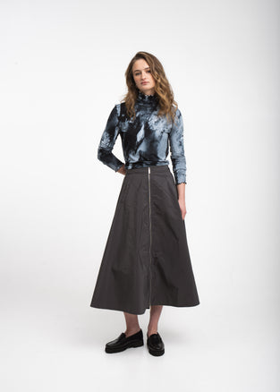 Bardolino taffeta zipper skirt | Grigio