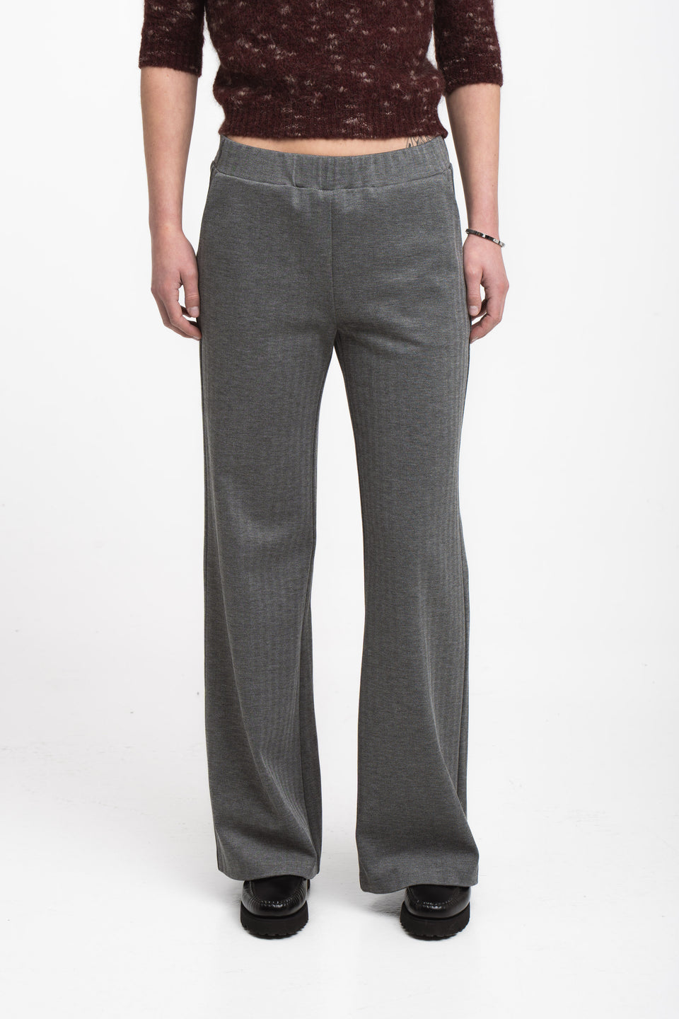 Viscose wide-leg pants | Grey