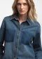 Western repair denim shirt | Flu Blue