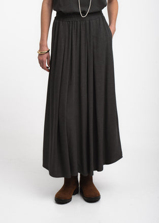 Rapanui light flannel long skirt | Dark Grey
