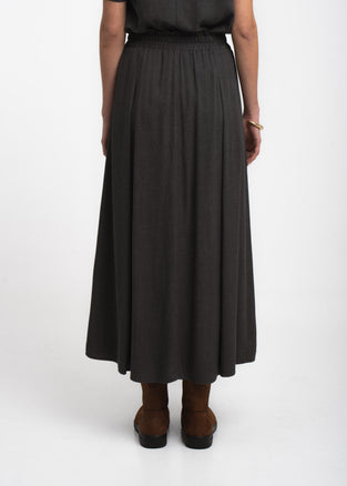 Rapanui light flannel long skirt | Dark Grey