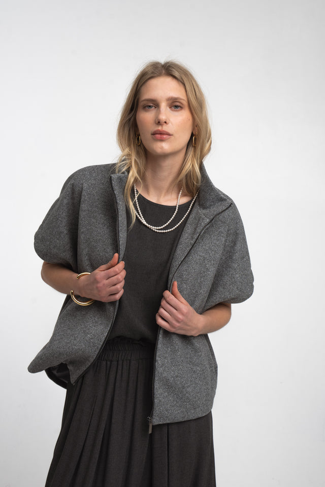 Cappa Zipper alveare jacket 42034 | Grigio medio