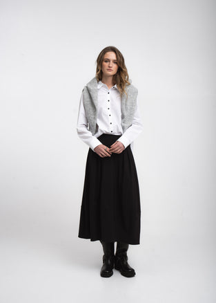 Lex Oxford poplin blouse | White