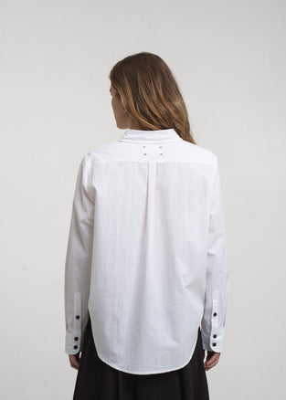 Lex Oxford poplin blouse | White