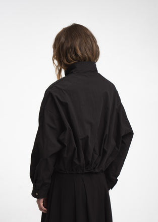 Awrora cotton pleated bomber jacket | Navy