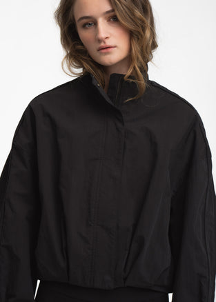 Awrora cotton pleated bomber jacket | Navy