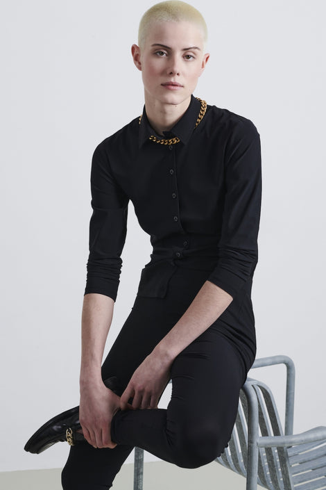 Blouse Betty easy wear Technical Jersey | Black