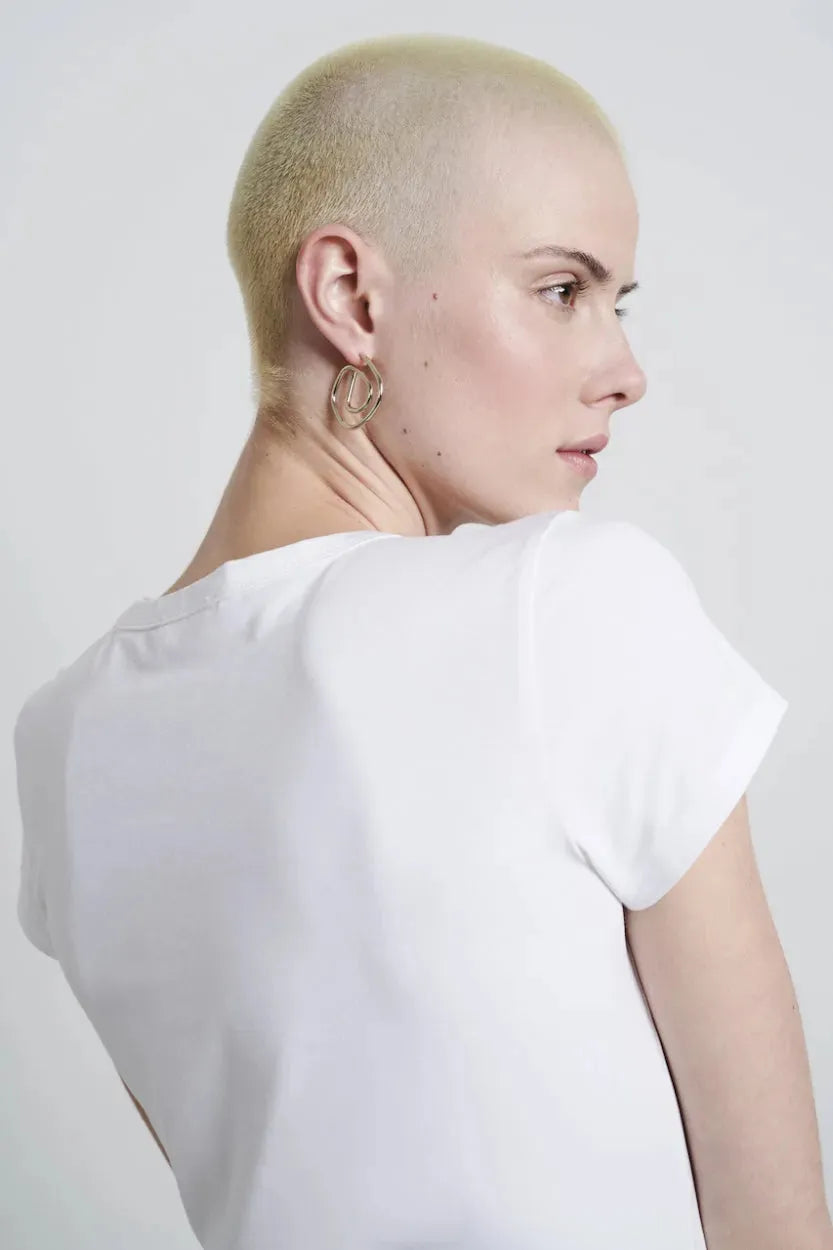 T shirt V Neck Easy Wear Organic Cotton | White
