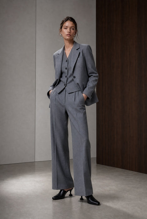 Raven viscose blend pants | Grey