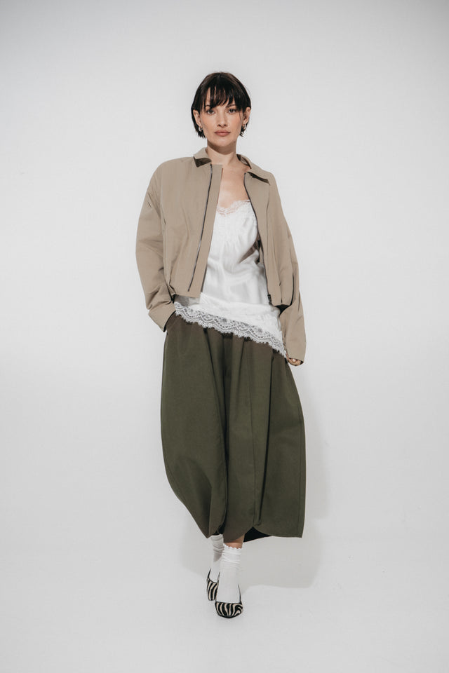 Pulse baggy lyocell pants | Army